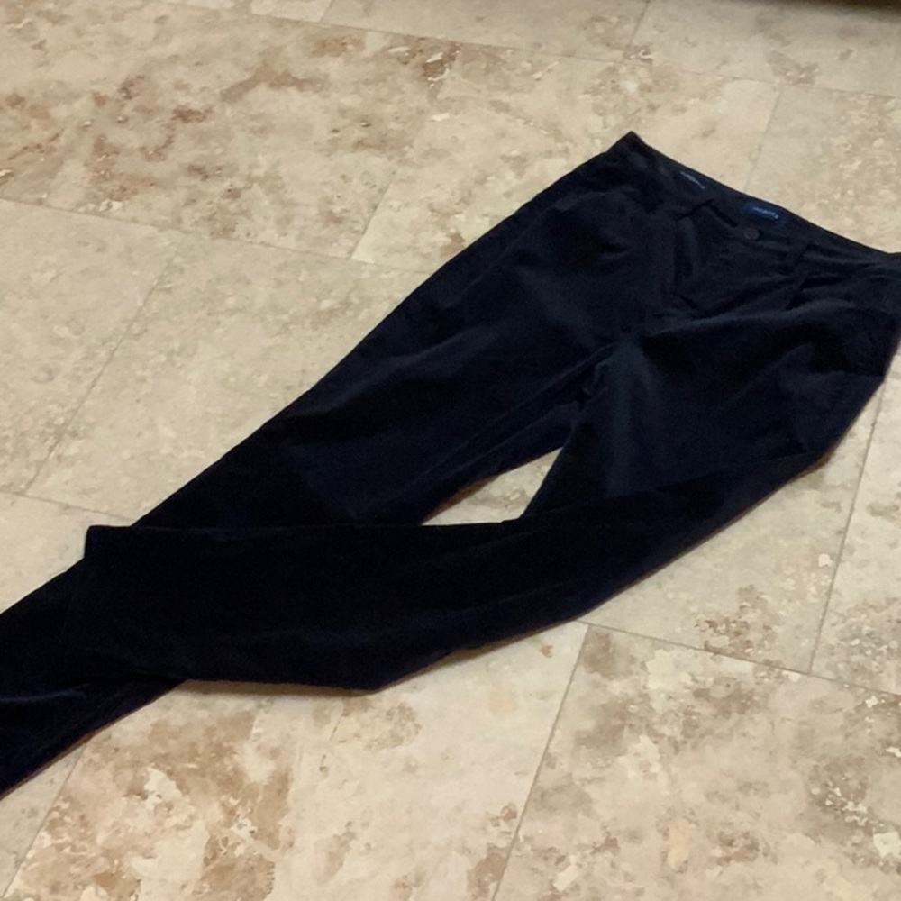 Talbots High-Rise Straight Leg navy velveteen pants in 8 Curvy